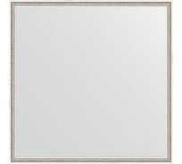 Зеркало EVOFORM в багетной раме - витое серебро 28 mm (68x68 cm) 0656