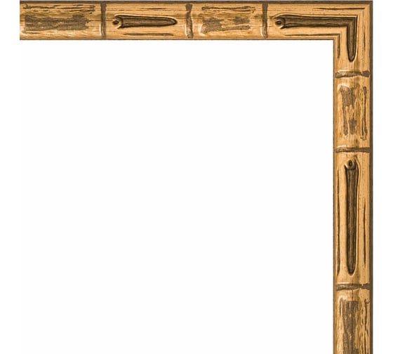 Зеркало EVOFORM в багетной раме - золотой бамбук 24 mm (67x67 cm) 0660