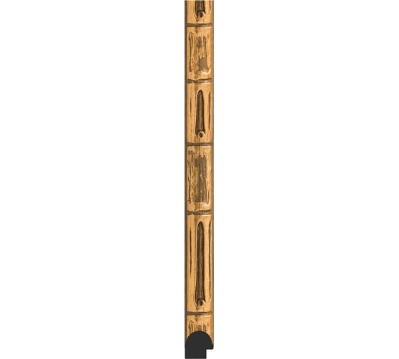 Зеркало EVOFORM в багетной раме - золотой бамбук 24 mm (67x147 cm) 0763