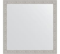 Зеркало EVOFORM в багетной раме - волна алюминий 46 mm (61x61 cm) 3134