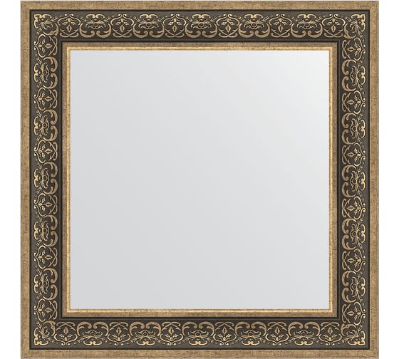 Зеркало EVOFORM в багетной раме - вензель серебряный 101 mm (73x73 cm) 3160 1