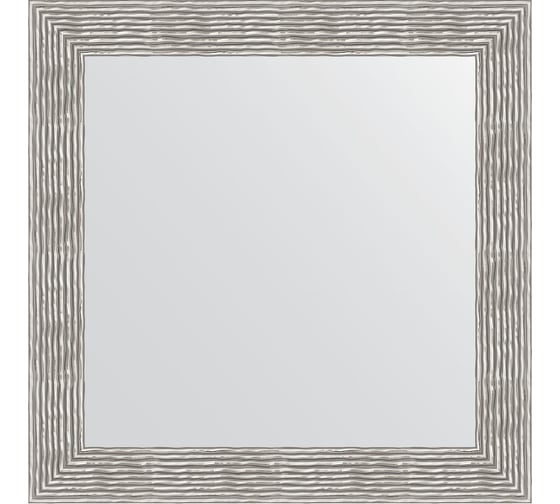 Зеркало EVOFORM в багетной раме - волна хром 90 mm (80x80 cm) 3249 1