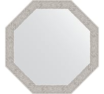 Зеркало EVOFORM в багетной раме - волна алюминий 46 mm (48,2x48,2 cm) 3682