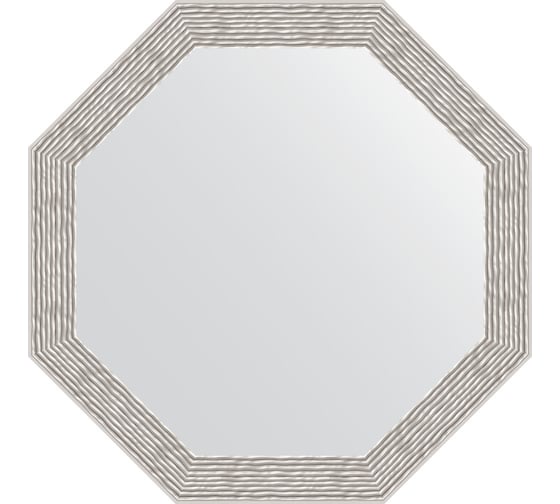 Зеркало EVOFORM в багетной раме - волна алюминий 46 mm (48,2x48,2 cm) 3682 1