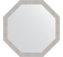 Зеркало EVOFORM в багетной раме - волна алюминий 46 mm (58,2x58,2 cm) 3683