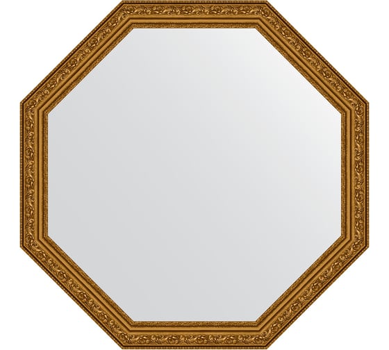 Зеркало EVOFORM в багетной раме - виньетка состаренное золото 56 mm (70,4x70,4 cm) 3690 1
