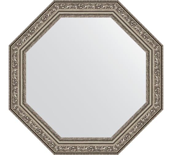 Зеркало EVOFORM в багетной раме - виньетка состаренное серебро 56 mm (50,4x50,4 cm) 3691 1