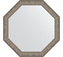 Зеркало EVOFORM в багетной раме - виньетка состаренное серебро 56 mm (60,4x60,4 cm) 3692