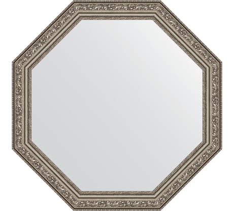Зеркало EVOFORM в багетной раме - виньетка состаренное серебро 56 mm (60,4x60,4 cm) 3692