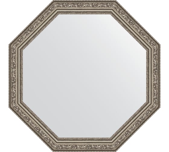 Зеркало EVOFORM в багетной раме - виньетка состаренное серебро 56 mm (60,4x60,4 cm) 3692 1