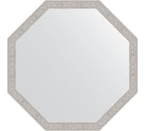 Зеркало EVOFORM в багетной раме - волна алюминий 46 mm (68,2x68,2 cm) 3684