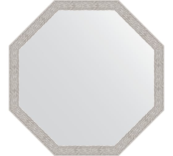 Зеркало EVOFORM в багетной раме - волна алюминий 46 mm (68,2x68,2 cm) 3684 1