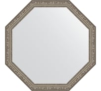 Зеркало EVOFORM в багетной раме - виньетка состаренное серебро 56 mm (70,4x70,4 cm) 3693