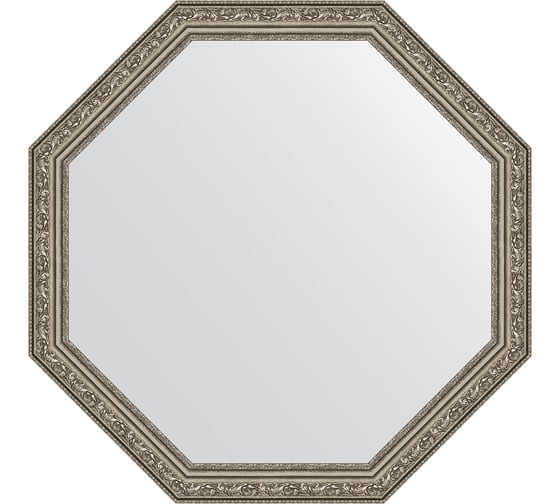 Зеркало EVOFORM в багетной раме - виньетка состаренное серебро 56 mm (70,4x70,4 cm) 3693 1