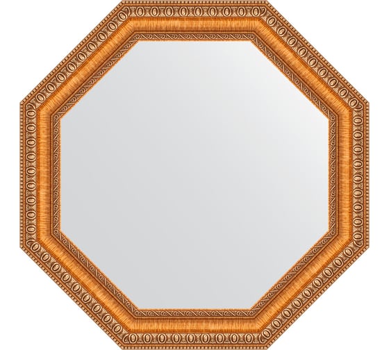 Зеркало EVOFORM в багетной раме - золотые бусы на бронзе 60 mm (51,6x51,6 cm) 3706 1