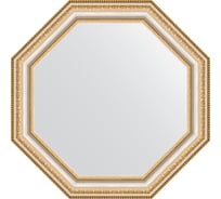 Зеркало EVOFORM в багетной раме - золотые бусы на серебре 60 mm (51,6x51,6 cm) 3709