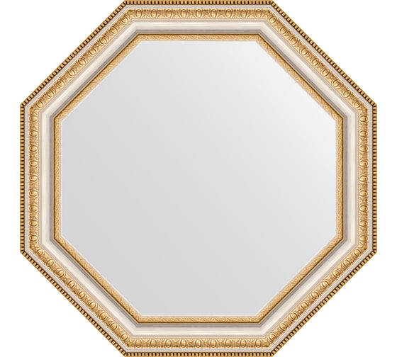 Зеркало EVOFORM в багетной раме - золотые бусы на серебре 60 mm (51,6x51,6 cm) 3709 1