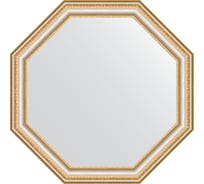 Зеркало EVOFORM в багетной раме - золотые бусы на серебре 60 mm (61,6x61,6 cm) 3710