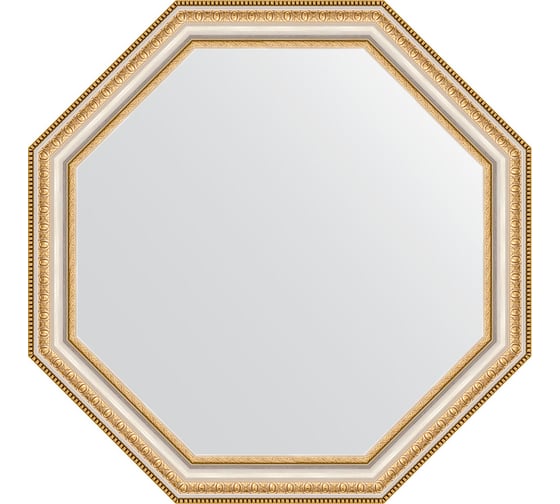 Зеркало EVOFORM в багетной раме - золотые бусы на серебре 60 mm (61,6x61,6 cm) 3710 1