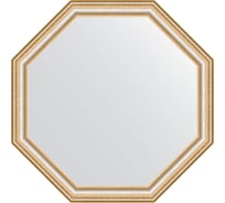 Зеркало EVOFORM в багетной раме - золотые бусы на серебре 60 mm (71,6x71,6 cm) 3711