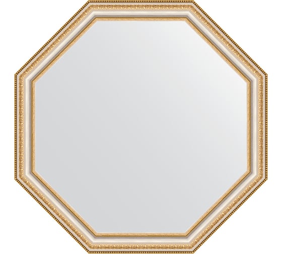 Зеркало EVOFORM в багетной раме - золотые бусы на серебре 60 mm (71,6x71,6 cm) 3711 1