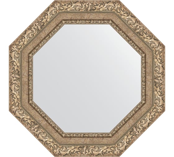 Зеркало EVOFORM в багетной раме - виньетка античное серебро 85 mm (55,4x55,4 cm) 3775 1