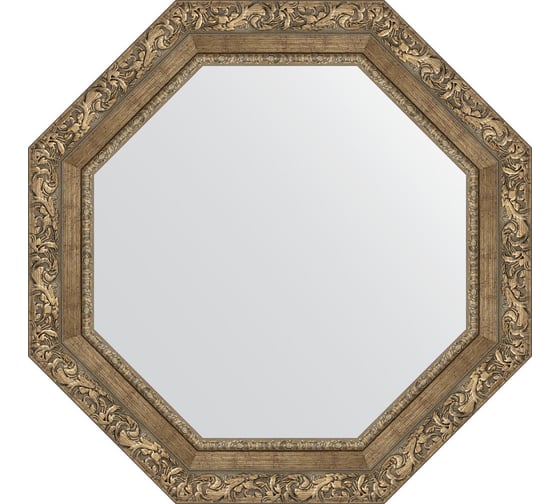 Зеркало EVOFORM в багетной раме - виньетка античная латунь 85 mm (65,4x65,4 cm) 3782 1