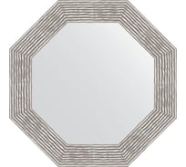 Зеркало EVOFORM в багетной раме - волна хром 90 mm (66,6x66,6 cm) 3809