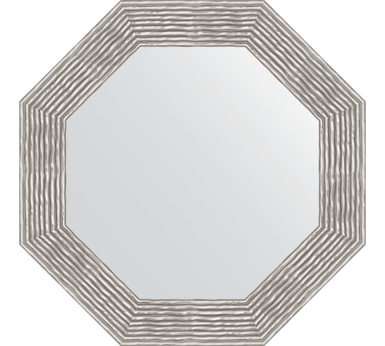 Зеркало EVOFORM в багетной раме - волна хром 90 mm (66,6x66,6 cm) 3809 1