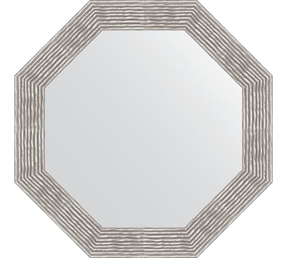 Зеркало EVOFORM в багетной раме - волна хром 90 mm (76,6x76,6 cm) 3810 1