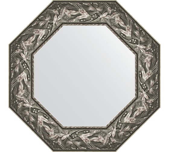 Зеркало EVOFORM в багетной раме - византия серебро 99 mm (58,8x58,8 cm) 3832