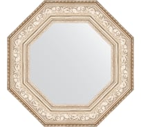 Зеркало EVOFORM в багетной раме - виньетка серебро 109 mm (60,6x60,6 cm) 3853