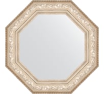 Зеркало EVOFORM в багетной раме - виньетка серебро 109 mm (70,6x70,6 cm) 3854