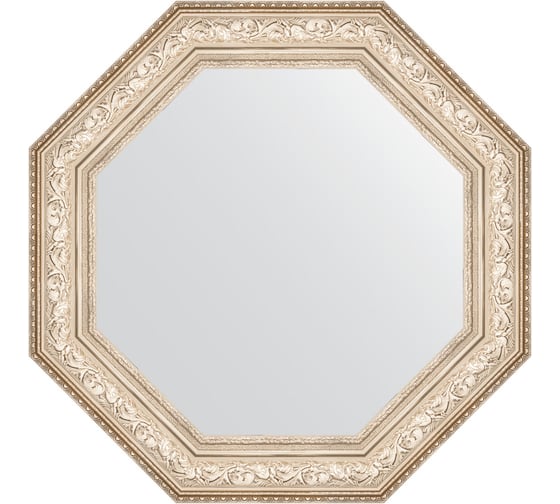 Зеркало EVOFORM в багетной раме - виньетка серебро 109 mm (80,6x80,6 cm) 3855 1