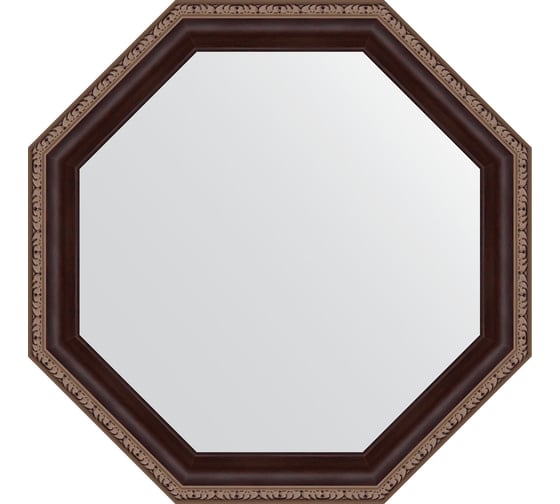 Зеркало EVOFORM в багетной раме - махагон с орнаментом 50 mm (49x49 cm) 3865 1