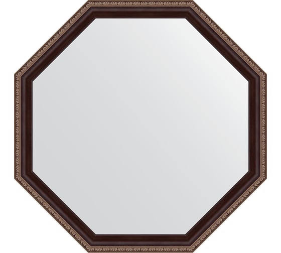 Зеркало EVOFORM в багетной раме - махагон с орнаментом 50 mm (69x69 cm) 3867 1