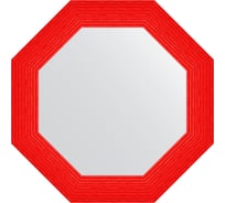 Зеркало EVOFORM в багетной раме - красная волна 89 mm (67x67 cm) 3884