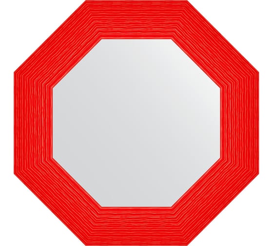 Зеркало EVOFORM в багетной раме - красная волна 89 mm (57x57 cm) 3883
