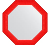 Зеркало EVOFORM в багетной раме - красная волна 89 mm (77x77 cm) 3885