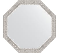 Зеркало EVOFORM в багетной раме - волна алюминий 46 mm (53x53 cm) 3959
