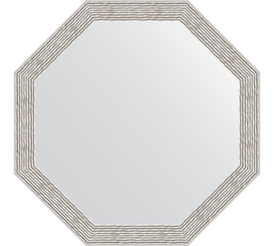 Зеркало EVOFORM в багетной раме - волна алюминий 46 mm (53x53 cm) 3959 1