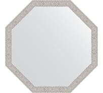 Зеркало EVOFORM в багетной раме - волна алюминий 46 mm (63x63 cm) 3960