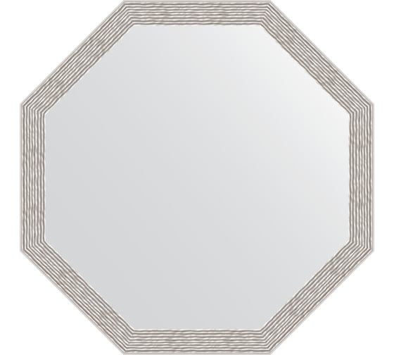 Зеркало EVOFORM в багетной раме - волна алюминий 46 mm (63x63 cm) 3960 1