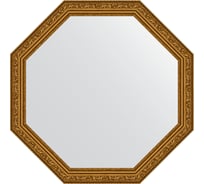 Зеркало EVOFORM в багетной раме - виньетка состаренное золото 56 mm (65x65 cm) 3966