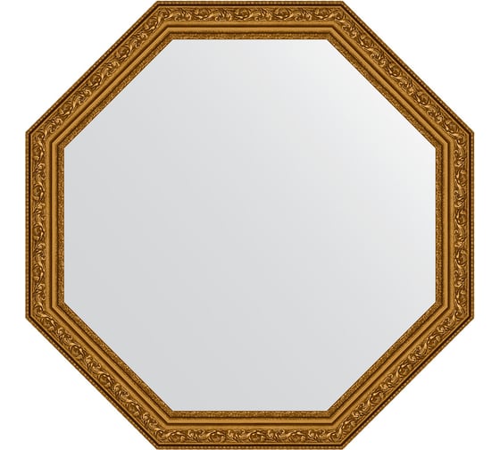 Зеркало EVOFORM в багетной раме - виньетка состаренное золото 56 mm (65x65 cm) 3966 1