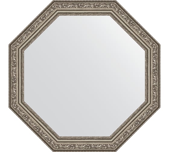 Зеркало EVOFORM в багетной раме - виньетка состаренное серебро 56 mm (55x55 cm) 3967 1