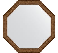 Зеркало EVOFORM в багетной раме - виньетка состаренная бронза 56 mm (65x65 cm) 3970