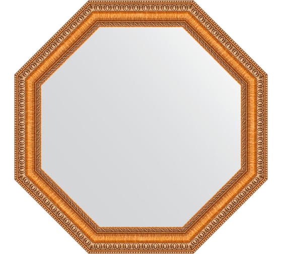 Зеркало EVOFORM в багетной раме - золотые бусы на бронзе 60 mm (56x56 cm) 3977 1