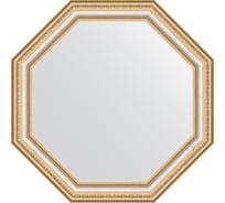 Зеркало EVOFORM в багетной раме - золотые бусы на серебре 60 mm (56x56 cm) 3979
