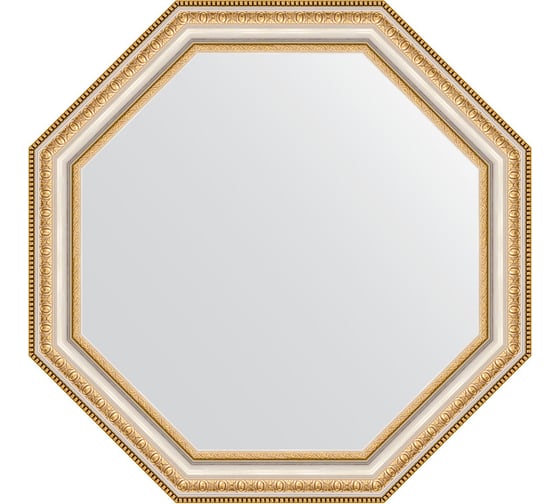 Зеркало EVOFORM в багетной раме - золотые бусы на серебре 60 mm (56x56 cm) 3979 1
